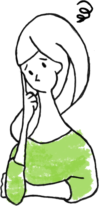 悩みを抱えている人のイラスト